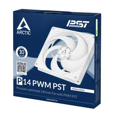 Ventilator kompjuteri Arctic P14 PWM PST, 140mm, presion i lartë statik, i bardhë
