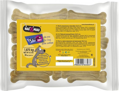 Kockë e presume për qen Hau &amp; Miau Natural, 16.5cm, 25 copë, 1.875kg