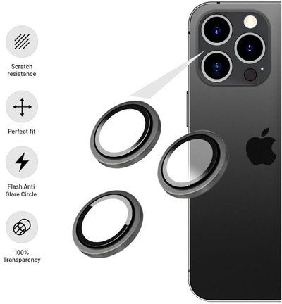 Xham mbrojtës për kamerë FIXED për Apple iPhone 14 Pro/14 Pro Max, i argjendtë