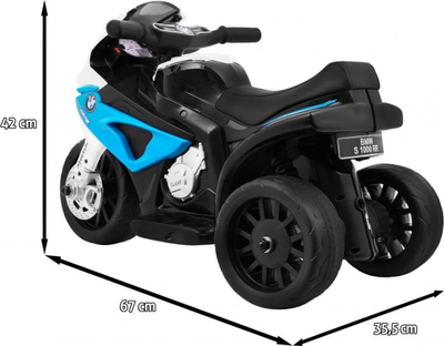 Motocikletë elektrike për fëmijë BMW S1000 RR Mini, 6V, 3 rrota, blu