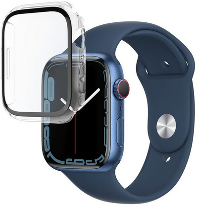 Mbrojtëse FIXED Pure me xham mbrojtës për Apple Watch 45mm, e tejdukshme