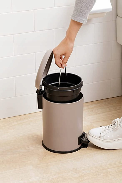 Kosh plerash Nordic Pedal Bin, 3 L, mbyllje e butë, ngjyrë taupe