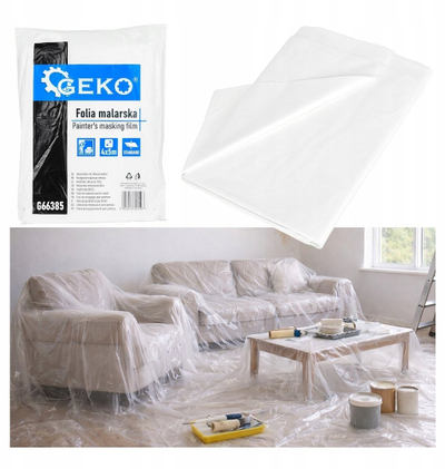 Folie mbrojtëse GEKO G66385, 4x5 m, 100 copë, e tejdukshme