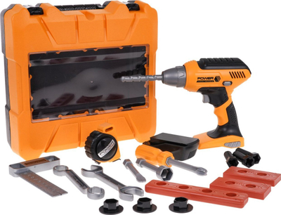 Set veglash lodër Yue Qiang DIY, me trapano elektrik, në valixhe, portokalli