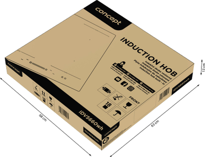 Pianurë me induksion Concept IDV5660wh, 4 zona, me prekje, e bardhë