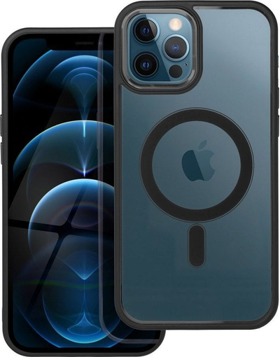 Kapak telefoni Color Edge Mag Cover, për iPhone 12 Pro Max, MagSafe, plastik transparente me anë të zeza