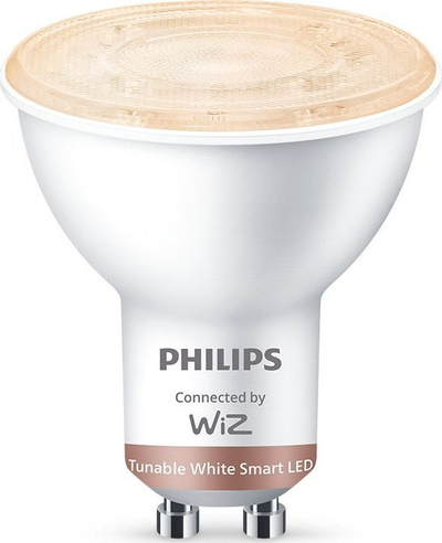 Llambë spot LED Philips WiZ PAR16 GU10, 50W, set me 3 copë, e bardhë