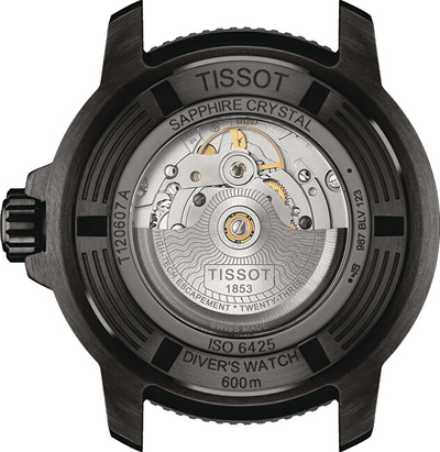 Orë dore për meshkuj Tissot Seastar 2000 Professional Powermatic 80 T120.607.37.041.00, e zezë/kaltër