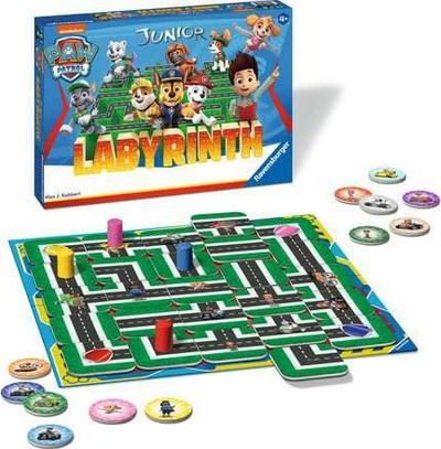 Lojë tavoline Ravensburger Paw Patrol Junior Labyrinth, për kalamaj 4+, shumëngjyrëshe