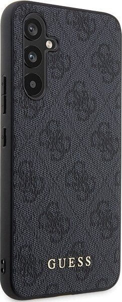 Kuti mbrojtëse Guess 4G Metal Logo për Samsung Galaxy S23 FE, lëkurë eco, ngjyrë ari