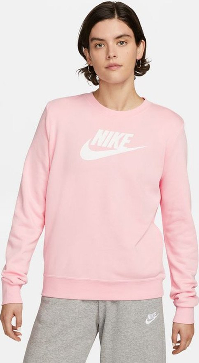 Bluzë Nike Club Fleece Graphic për goca, me mëngë të gjata, XS, rozë e butë