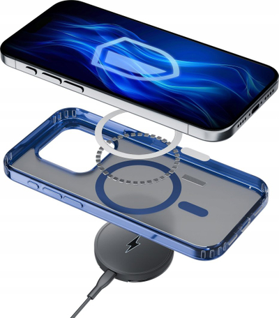 Kapotë 3MK Frosty MagCase për iPhone 12 Pro Max, MagSafe, blu e tejdukshme