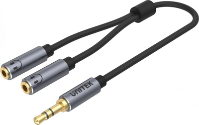 Kabllo Unitek Jack 3.5mm - Jack 3.5mm x2 ,0.2m,e zezë (Y-C956ABK)