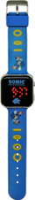 Orë dixhitale për kalamaj Sonic The Hedgehog, LED, me rrip gome, blu