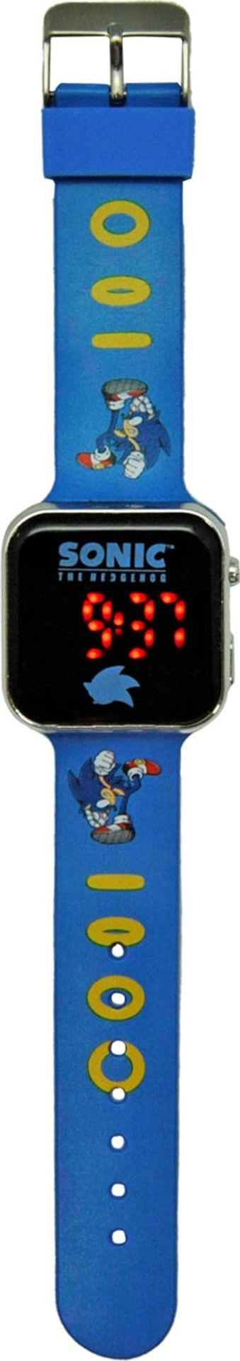 Orë dixhitale për kalamaj Sonic The Hedgehog, LED, me rrip gome, blu