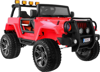 Електричен џип за деца Ramiz Monster Jeep 4x4, 2 седишта, родителска далечинска контрола, црвен