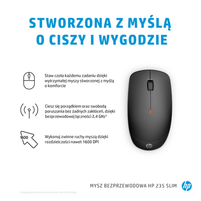 Mouse wireless HP 235 Slim, optik, i zi
