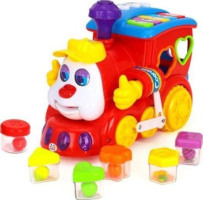 Lodër tren edukativ Hola Toys 886, forma tinguj drita, shumëngjyrësh