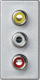 Prizë murale Simon Connect K45/2 Speaker K105B/8, 3xRCA, modul audio video, alumini