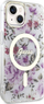 Maskë telefoni Guess Flower MagSafe për iPhone 14, transparente, me lule