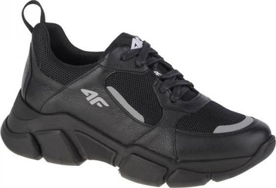 Këpucë casual për gra 4F H4L OBDL254 21S, lëkurë dhe tekstil, taban gome, gri