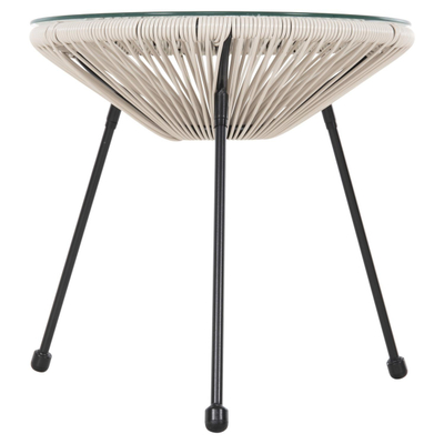 Tavolinë për kafe jashtme Allegra Φ47x45Hcm (HM5874.03), zezë/ bezhë