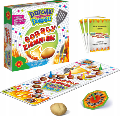Loja shoqërore Alexander Hot Potato Kids vs Adults, 440 pyetje, për fëmijë dhe të rritur, shumëngjyrëshe
