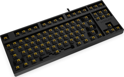 Tastierë mekanike Krux Atax PRO RGB Pudding, Gateron Yellow, me kabllo USB, e zezë