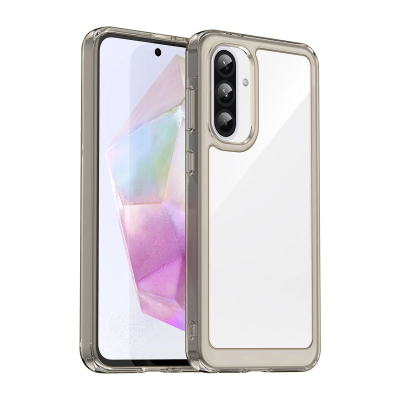 Kapotë telefoni Hurtel Outer Space për Samsung Galaxy A26, kornizë e butë TPU, shpinë e fortë PC, gjysmë e tejdukshme e zezë