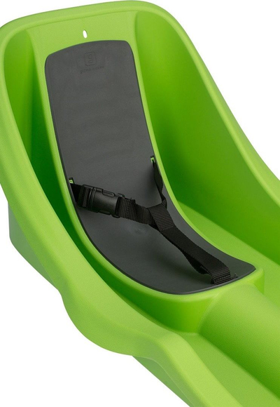Slitë plastike për kalamaj Restart Baby Rider, me rripa sigurimi, me litar tërheqës, jeshile