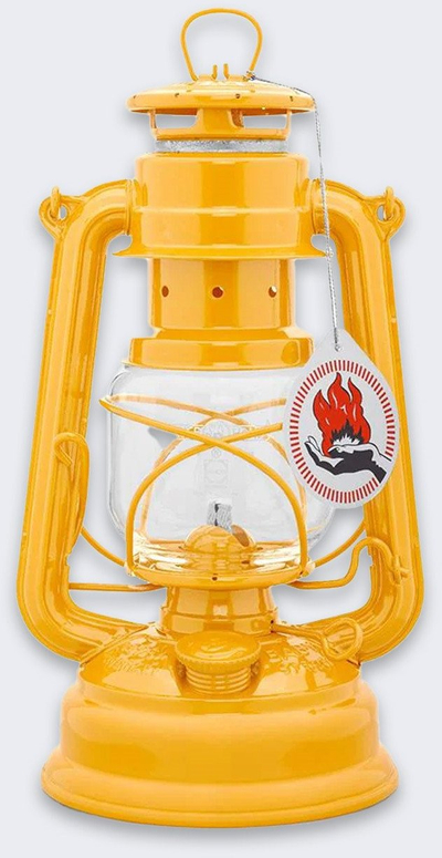 Llambë me vajguri Feuerhand Baby Special 276, 10", galvanizuar, e verdhë
