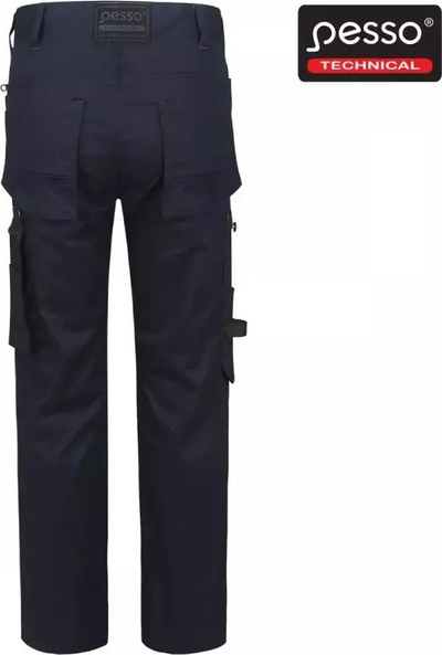 Pantallona pune Pesso Stretch, me xhepa për përdorim, të përforcuara, blu e errët