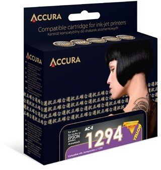 Kartrixh boje Accura për Epson T1294, XL, e verdhë