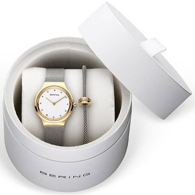 Set orë dhe byzylyk për goca Bering 12131-010-SET19, argjendtë/artë