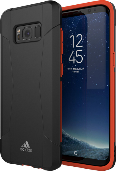 Kapak telefoni Adidas për Galaxy S8, i zi / i kuq