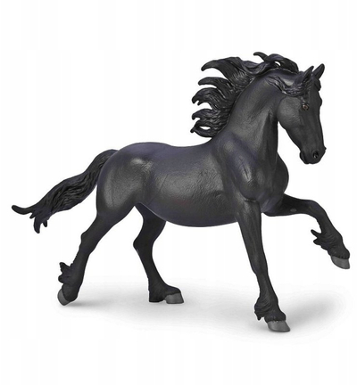 Figurinë Collecta Friesian Stallion Deluxe, shkallë 1:12, plastikë, e zezë