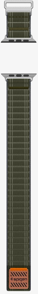 Rrip për Apple Watch Spigen Fabric Band, hook and loop, 49mm 46mm 45mm 44mm, i gjelbër