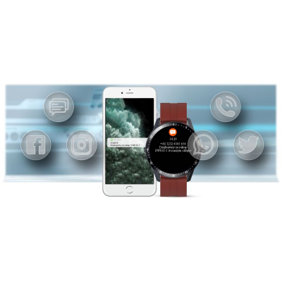 Smartwatch G.Rossi SW018-4, ekran 1.28", IP68, i kuq