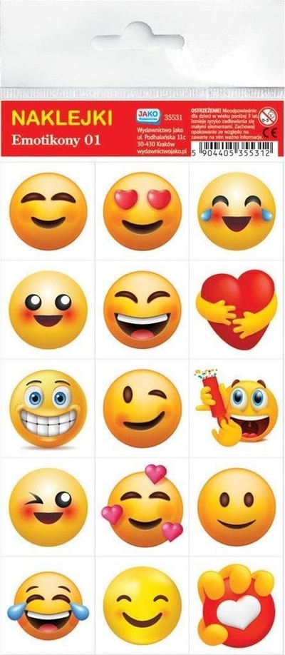 Sticker dekorativ Jako Publishing Emoticons, set me emotikone, ngjyra të shumëllojshme