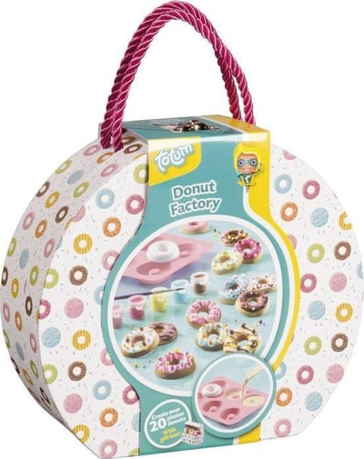 Set kreativ Totum Donut Factory, bo me bo mbi 20 donutë, kuti dhurate, shumëngjyrësh