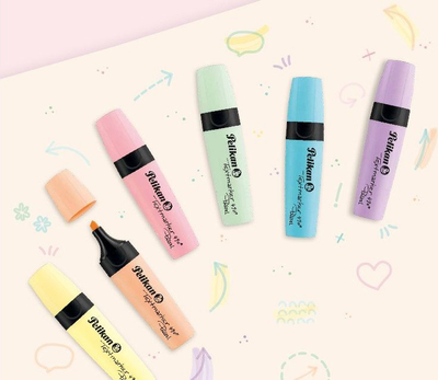 Set markerë tekstnënvizues Pelikan Highlighter 490, pastel, 6 copë