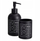 Set mbajtëse sapuni edhe gotë për furça dhëmbësh ONYX Bathroom Solutions, xham, i zi