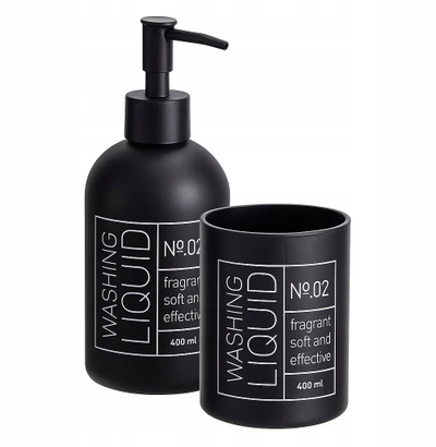 Set mbajtëse sapuni edhe gotë për furça dhëmbësh ONYX Bathroom Solutions, xham, i zi