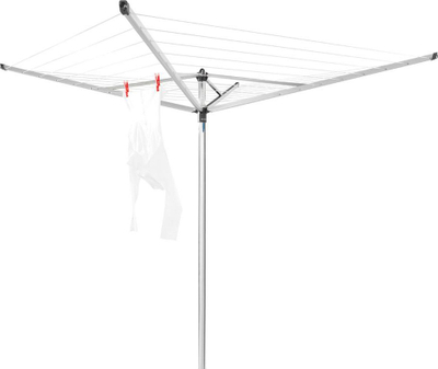 Tharëse rrotulluese Brabantia Topspinner 40m, 4 krahë, kunj metalik tokë, gri