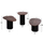 Set 3 tavolina për kafe Pebbles (HM18004), zezë