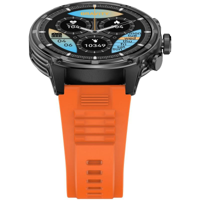Smartwatch burrash Gravity GT41 4, ekran 1.85", thirrje me Bluetooth, portokalli me të zezë