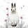 Kartolinë Clear Creations White Rabbit, kristal Swarovski, lepur i bardhë, shumëngjyrëshe