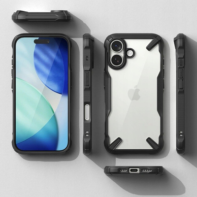 Mbrojtëse telefoni Ringke Fusion X për iPhone 17, që s’e ha kollaj goditjen, e zezë