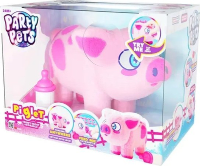 Lodër interaktive Amo Toys Happy Pets Party Animal Piglet, me muzikë edhe valle, rozë