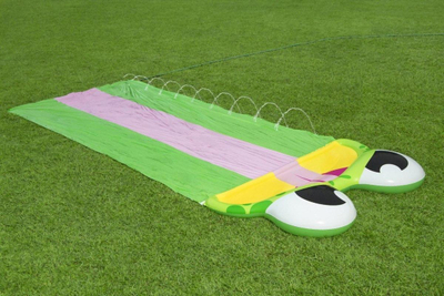 Rrëshqitëse uji Bestway Triple Slide Frog H2O GO, 488cm, për kalamaj, shumëngjyrëshe